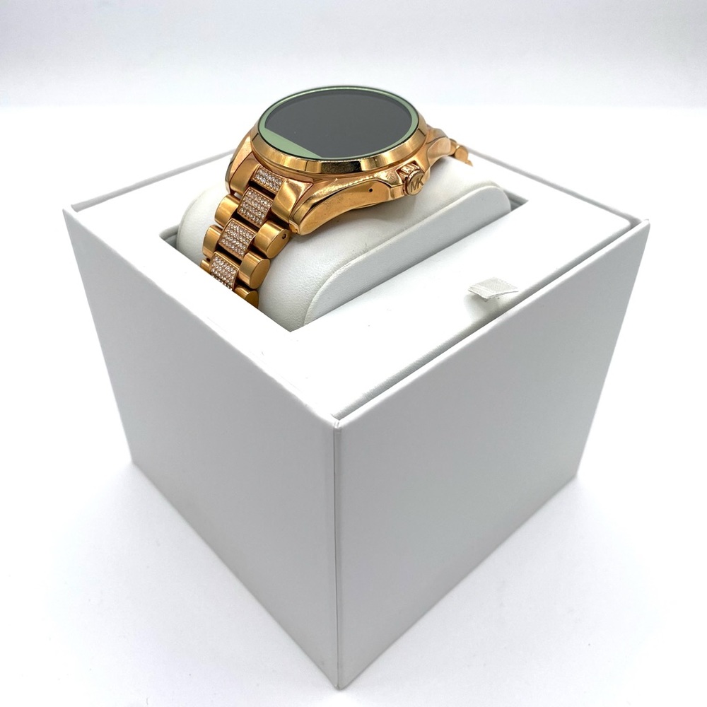 Michael Kors Rose Gold Tone Smartwatch with Crystal Accent Links